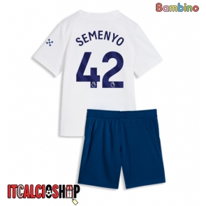 Manchester City Antoine Semenyo #42 Terza Maglia Bambino 2026-27 Manica Corta (+ Pantaloni corti)